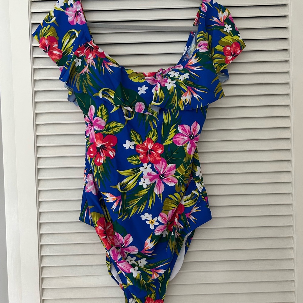 Target Floral Ruffle One-Piece Swimsuit - Picture 2 of 5